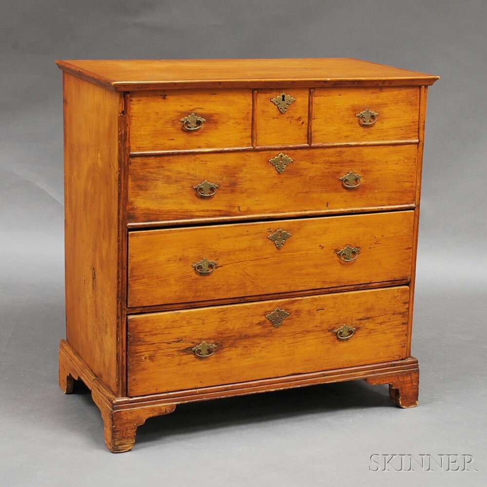 Appraisal: Pine Two-drawer Blanket Chest New England mid- th century with