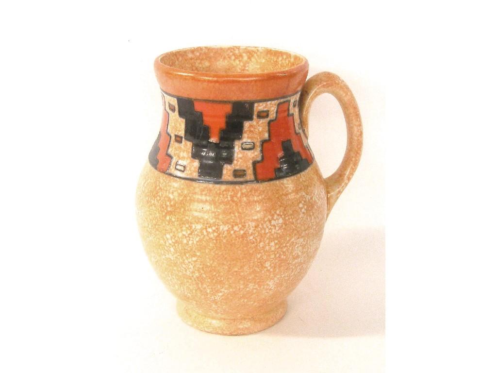 Appraisal: Charlotte Rhead Crown Ducal 'Aztec' ovoid jug shape pattern high