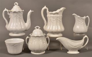 Appraisal: Pcs of Wheat Pattern White Ironstone China Six Pieces of