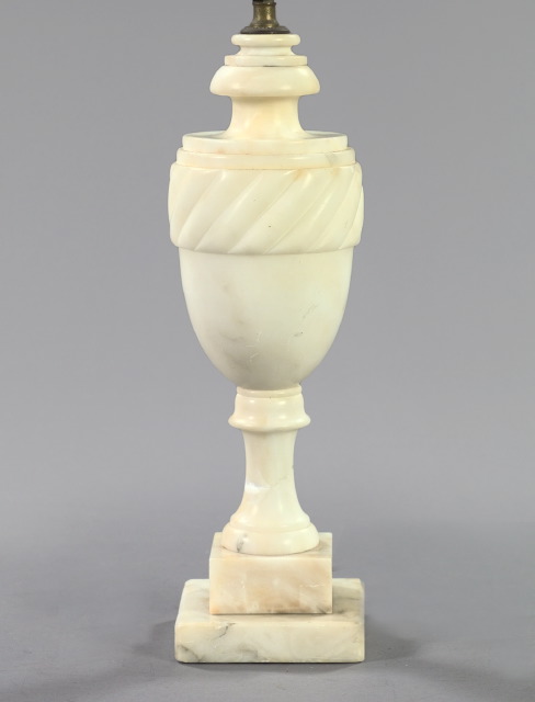 Appraisal: Italian Alabaster Table Lamp ca the fluted vasiform body raised