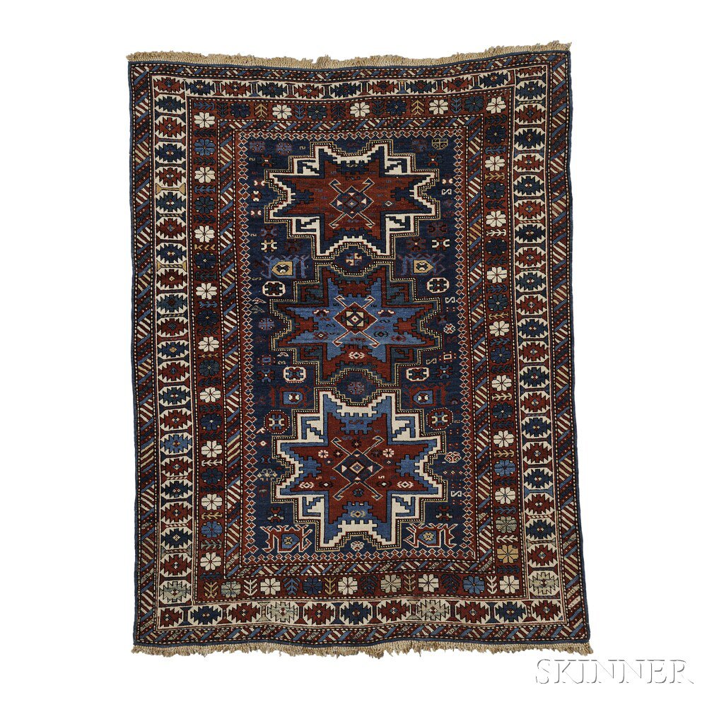 Appraisal: Kuba Rug Northeast Caucasus c the deep indigo field with