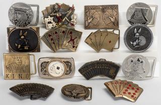 Appraisal: Group of Belt Buckles with Playing Cards Gambling or Magic