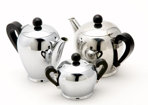 Appraisal: ALESSI ALFRA Three pieces teapot cream pitcher and sugar dish