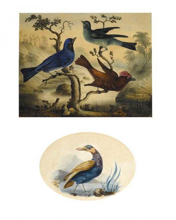 Appraisal: JOHN HANCOCK JUNIOR - THREE BIRDS IN A TREE signed