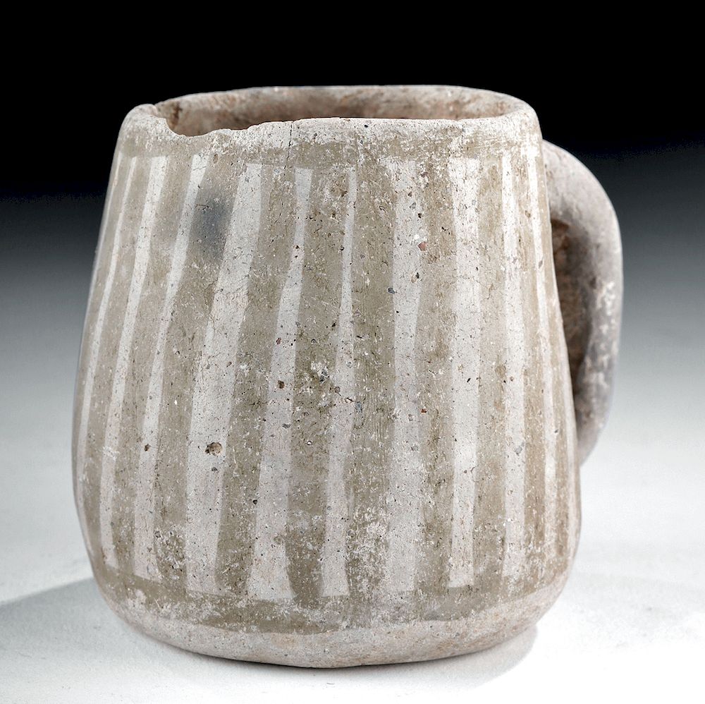 Appraisal: Anasazi Mesa Verde Black-on-White Pottery Mug Native American Southwestern USA