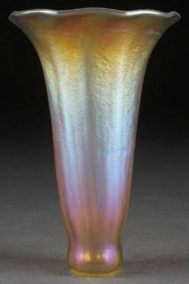 Appraisal: L C TIFFANY FAVRILLE GLASS LILY SHADE AN L C