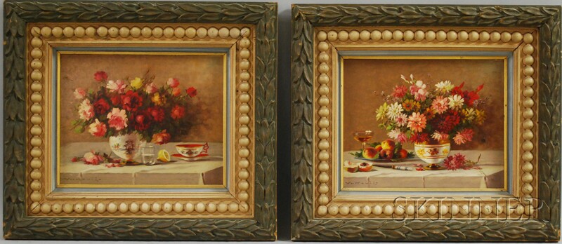 Appraisal: Keist Vukovic Czechoslovakian fl - Lot of Two Floral Still