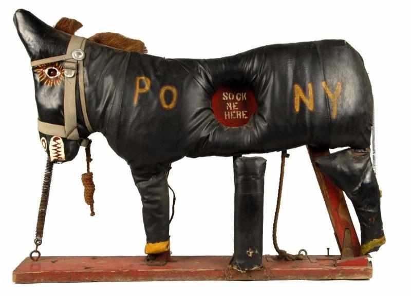 Appraisal: Leather Over Wood Carnival Pony Target Game Description This piece