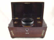 Appraisal: A good quality sarcophagus shaped rosewood tea caddy on pad