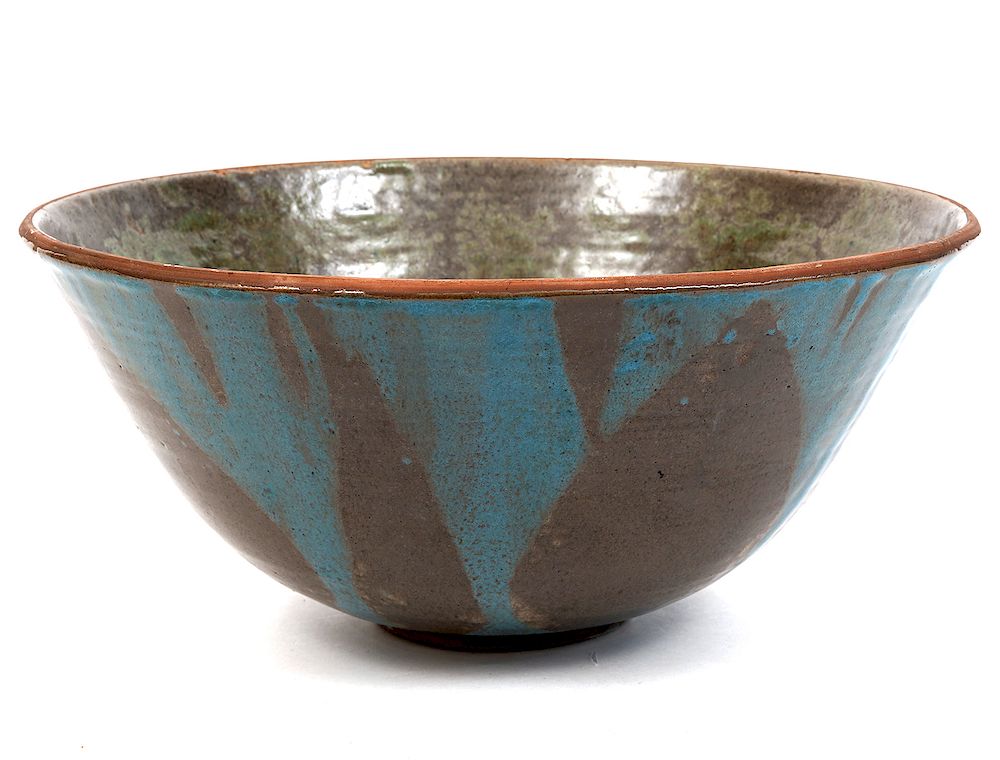 Appraisal: Homer Lord Blue Brown Glazed Bowl Nova Scotia designer Homer