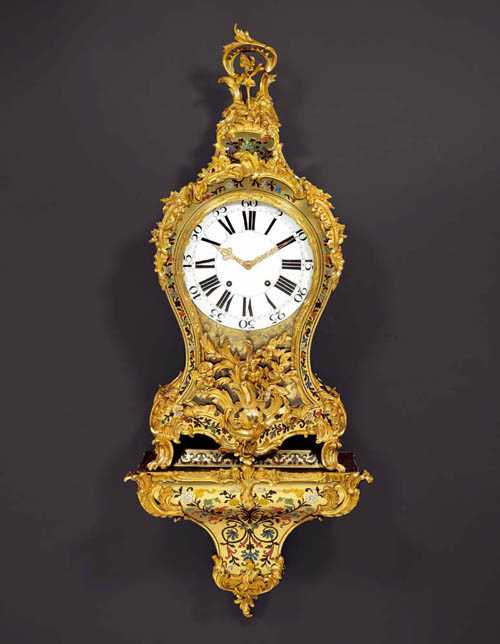 Appraisal: BOULLE CLOCK WITH CARILLON Louis XV Neuenburg circa Brass and