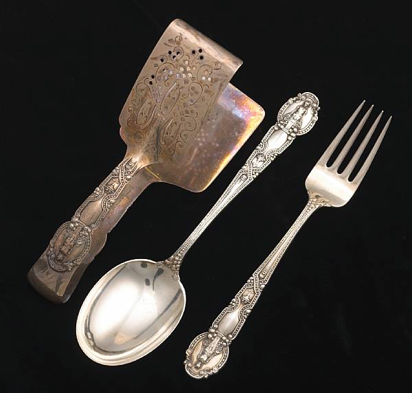 Appraisal: A group of sterling flatware service piecesTiffany amp Co New