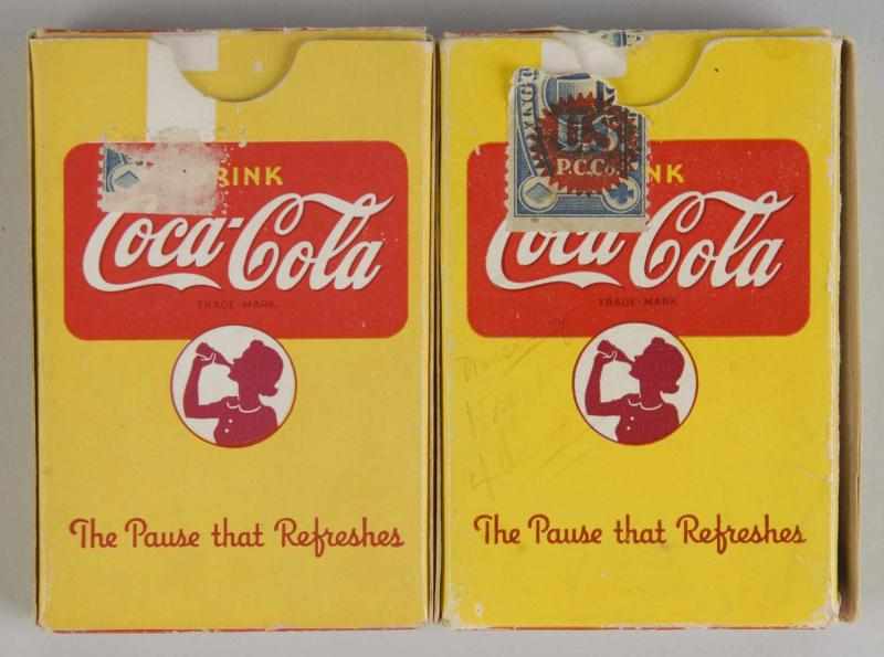 Appraisal: Lot of Coca-Cola Card Decks Boxes Description Phone operators are