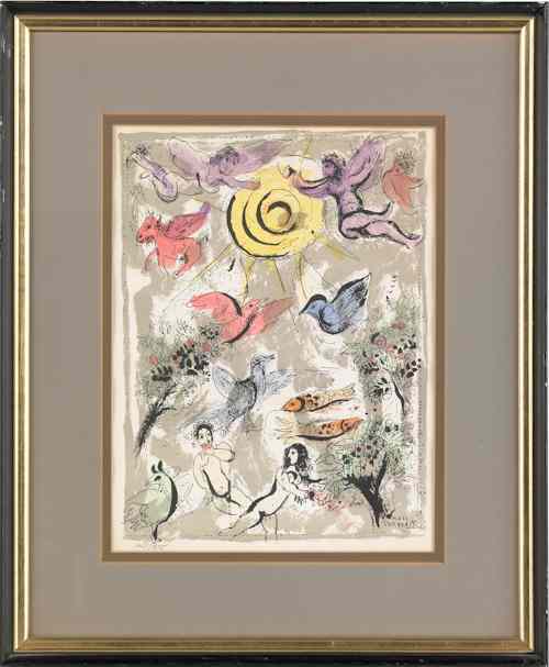 Appraisal: Two color lithographs after Marc Chagall one numbered x and