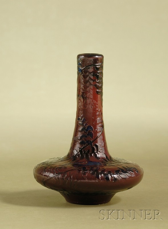 Appraisal: Galle Cameo Glass Vase c signed on base and with