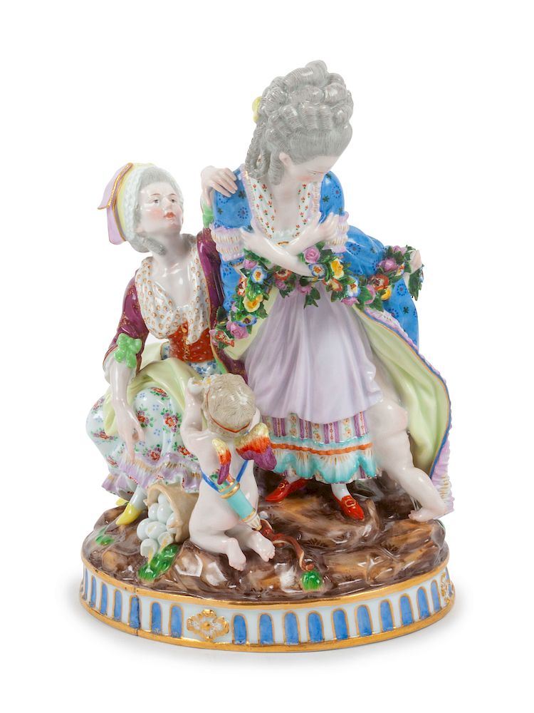 Appraisal: A Meissen Porcelain Figural Group Height x width inches A