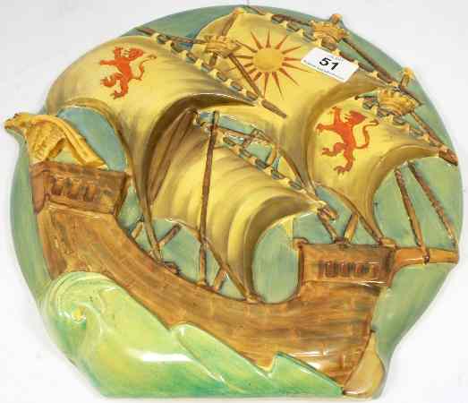 Appraisal: Burleighware Galleon Wall Plaque diameter cm