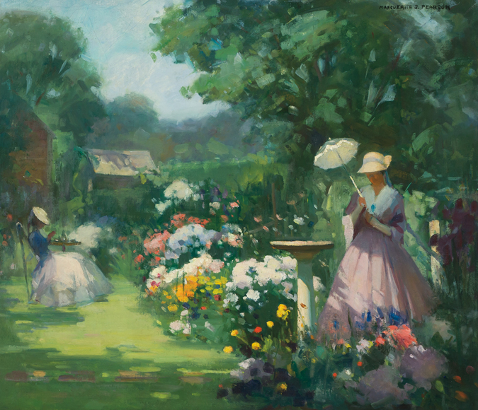 Appraisal: MARGARITE PEARSON American - In My Garden oil on canvas