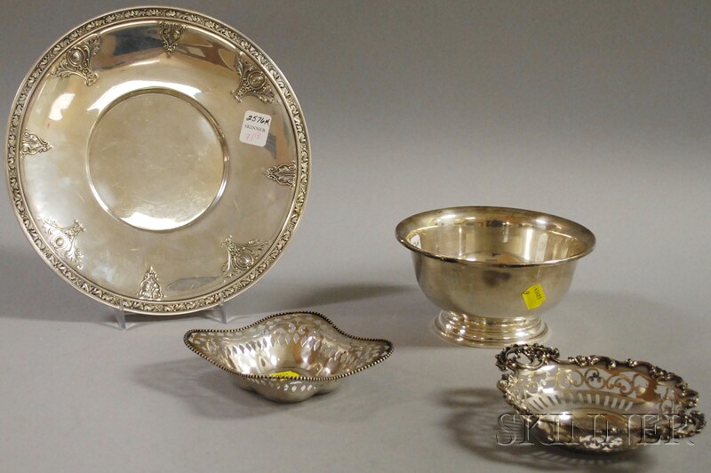 Appraisal: Four Sterling Silver Tableware Items a Gorham Cinderella plate a