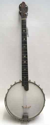 Appraisal: ANTIQUE EZY TUNE OPEN BACK BANJO four string fret bars