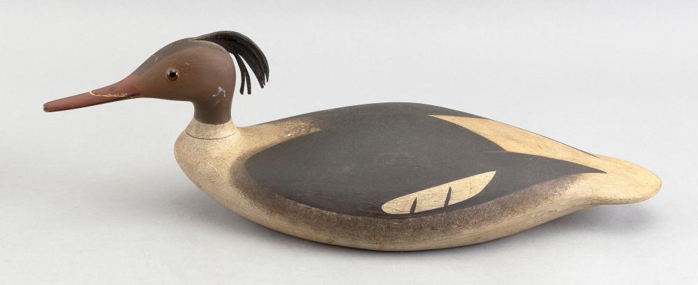 Appraisal: MARTY COLLINS MARTHA'S VINEYARD-STYLE MERGANSER HEN DECOY LATE TH CENTURY