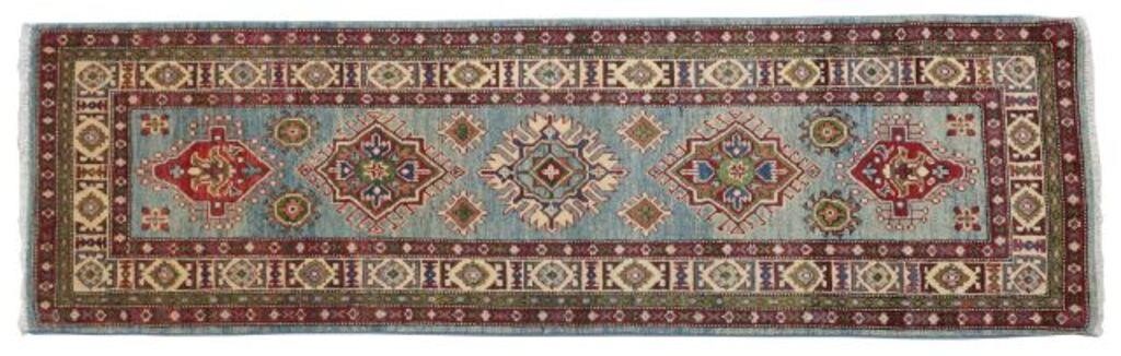 Appraisal: HAND-TIED KAZAK RUNNER PAKISTAN ' X ' Hand-tied Kazak runner