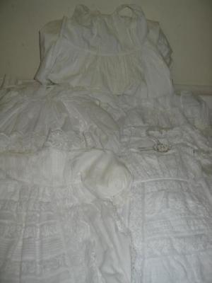 Appraisal: FOUR VARIOUS VICTORIAN EDWARDIAN WHITE LAWN CHRISTENING ROBES with broderie