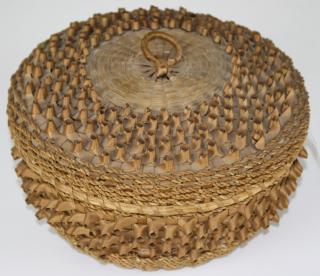 Appraisal: early th c Penobscot porcupine basket w looped decoration ht