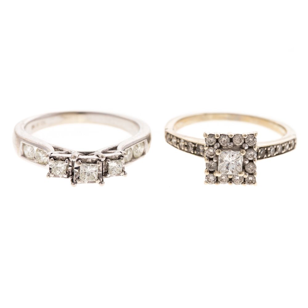 Appraisal: Two Ladies Diamond Rings in K K Gold K white