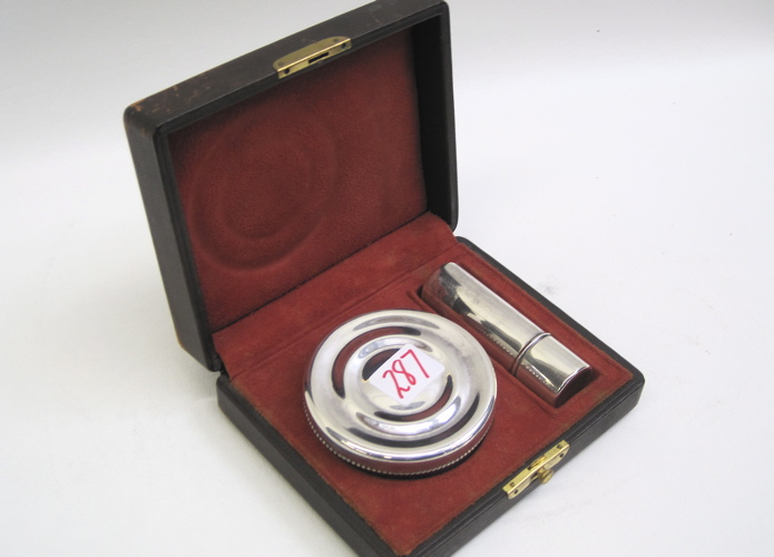 Appraisal: GORHAM STERLING SILVER SHAVING KIT WITH CASE pieces Round sterling