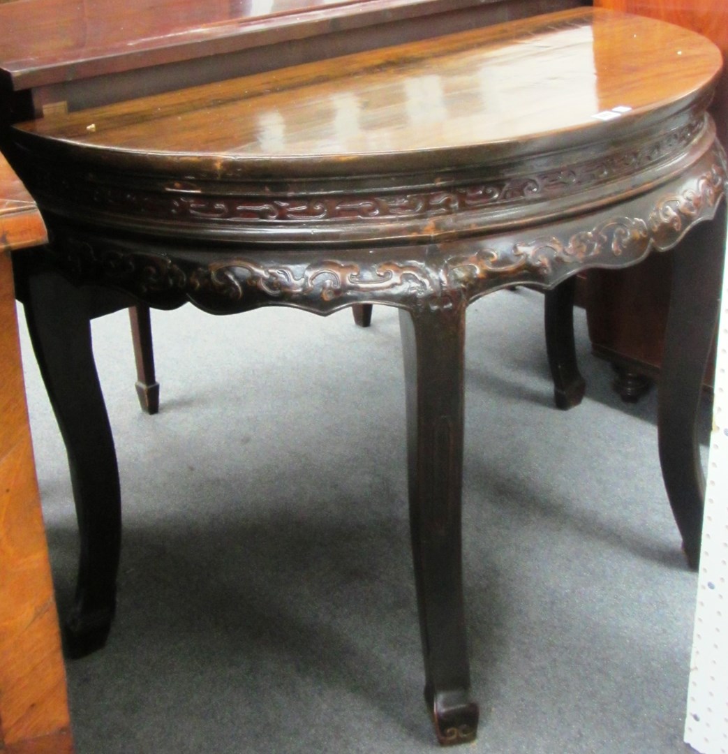 Appraisal: A pair of th century Chinese hardwood console tables of