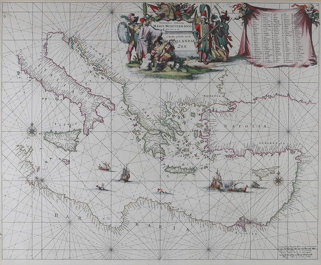 Appraisal: FREDERICK DE WIT'Orientalior Districtus Maris Mediterranei' double page engraved map