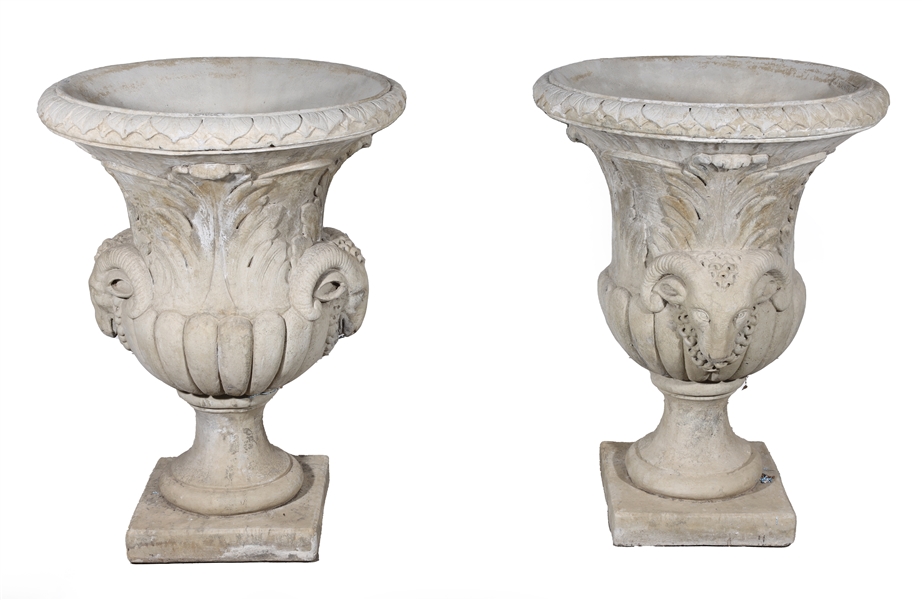 Appraisal: Pair of Arcangelo Silvestri Co estate garden urn planters with