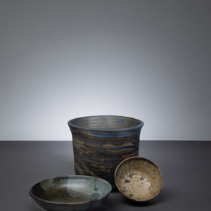 Appraisal: Toshiko Takaezu American - Three Vessels glazed stoneware artists impressed