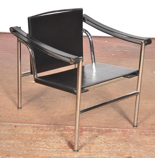 Appraisal: PAIR OF LC LOUNGE CHAIRS NY LE COURBUSIER PIERRE JEANNERET