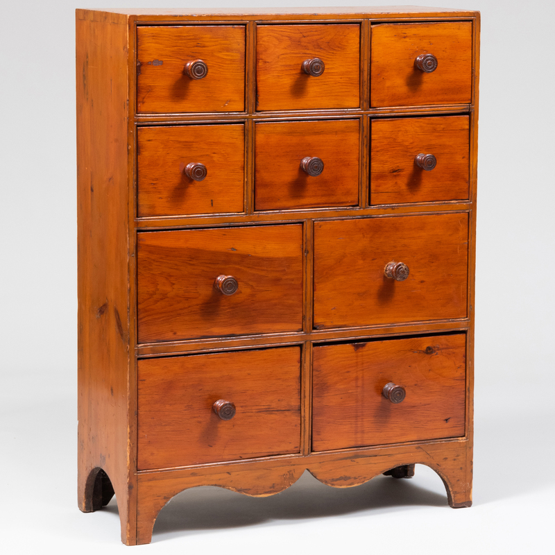 Appraisal: American Provincial Stained Pine Spice Cabinet x x in Condition