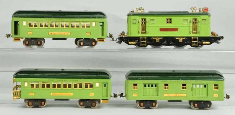 Appraisal: Lionel No E Locomotive Passenger Set Description American Standard gauge