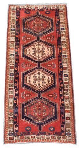 Appraisal: Hand-tied Persian Serapi runner approx ' l ' w