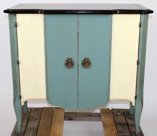 Appraisal: door painted cabinet with natural wood top with interior drawers