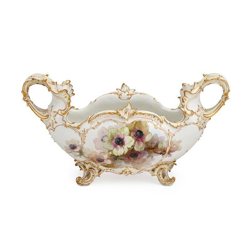 Appraisal: KPM PORCELAIN CENTERPIECE Berlin bowl with floral sprays late th