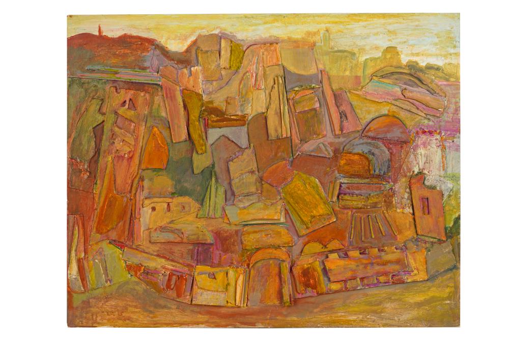 Appraisal: MOLLY FLIGELMAN TH CENTURY ABSTRACTmixed media Provenance The Estate of