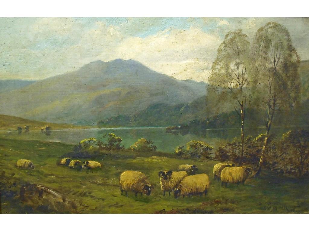 Appraisal: By C W Middleton - sheep grazing in a highland