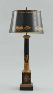 Appraisal: A Fine Vintage Tole Lamp with Shade The H lamp