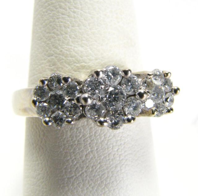 Appraisal: Lady's k white gold ring with ct total weight diamonds