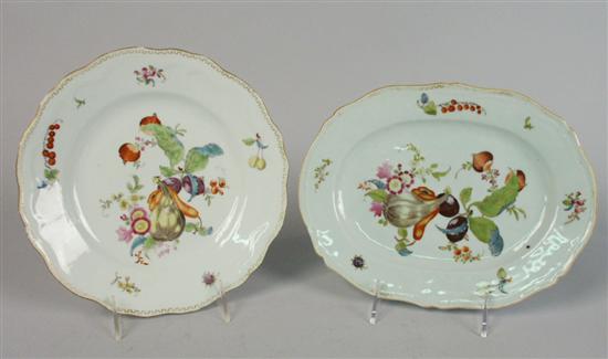 Appraisal: TWO CHINESE EXPORT PORCELAIN FRUIT AND FLOWER PAINT DECORATED PLATES