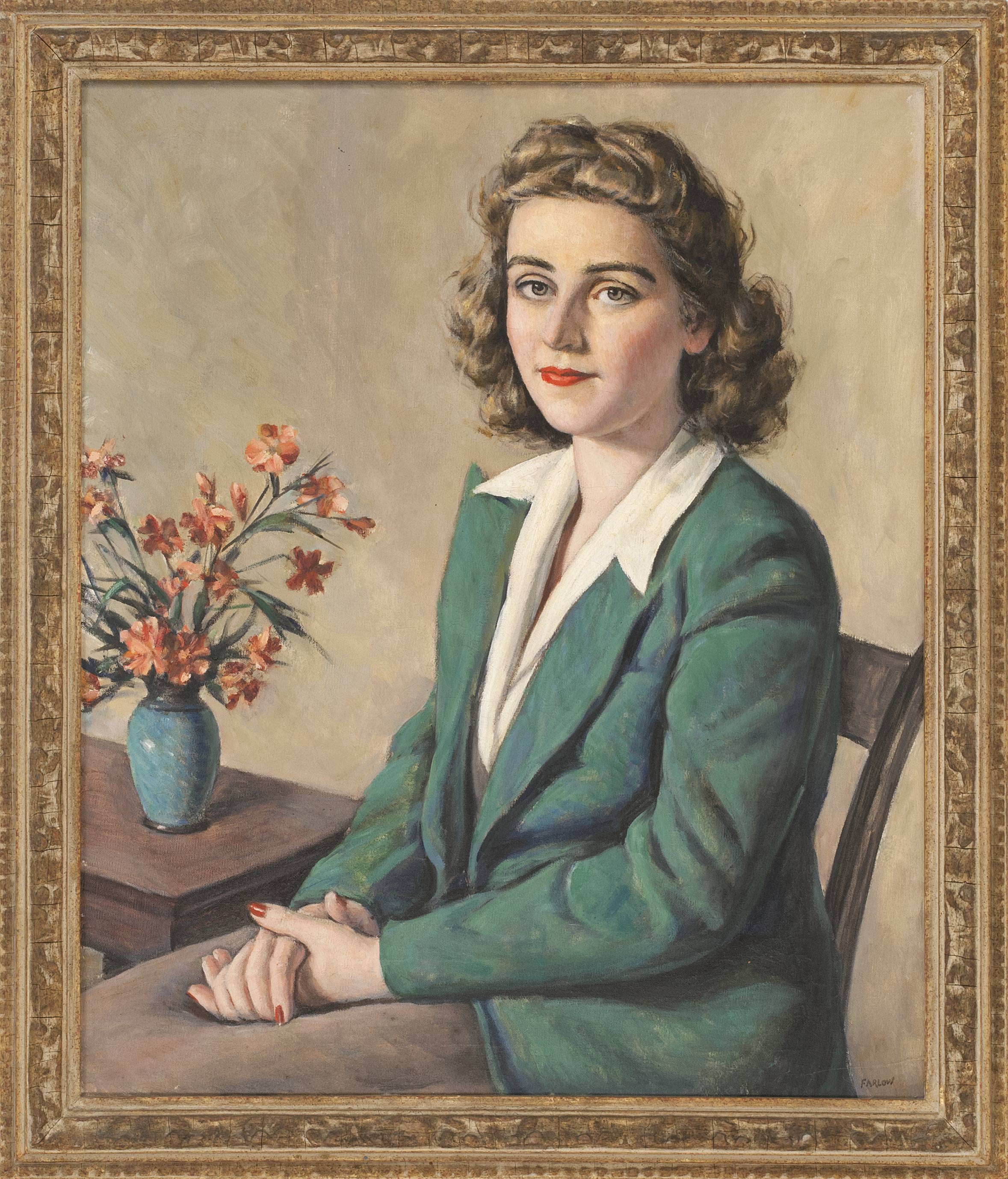 Appraisal: LIKELY HARRY FARLOWAmerican - Portrait of a woman in a