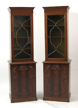 Appraisal: A Pair of Glass Front Display Cabinets A pair of