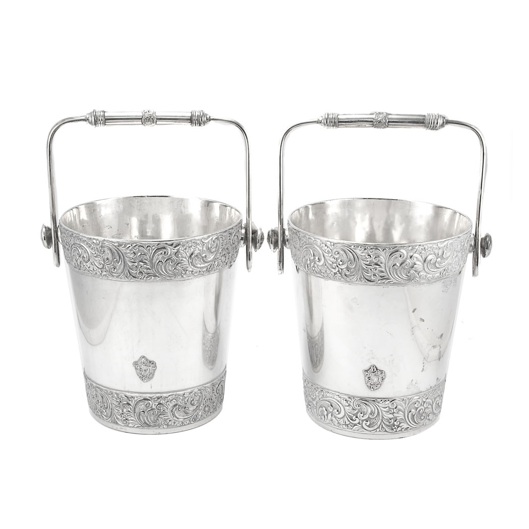 Appraisal: Companion Pair of Meriden Britannia Co Silver Plated Ice Buckets