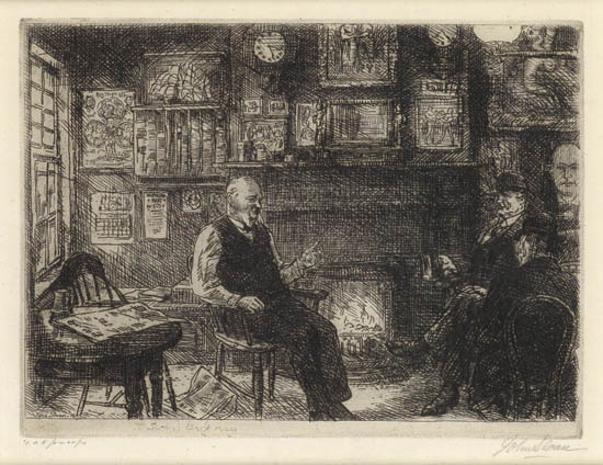 Appraisal: JOHN SLOAN McSorley's Back Room Etching x mm x inches