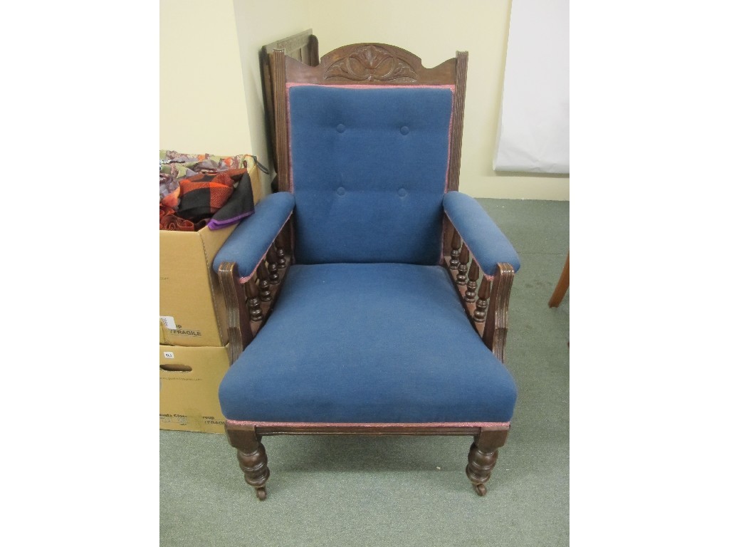 Appraisal: Victorian upholstered parlour armchair